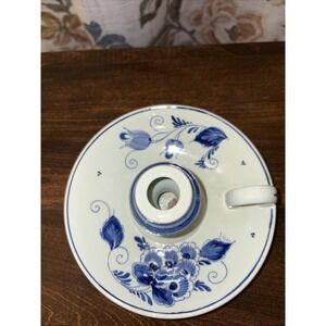 VINTAGE DELFT HAND PAINTED BLUE & WHITE CANDLE HOLDER
